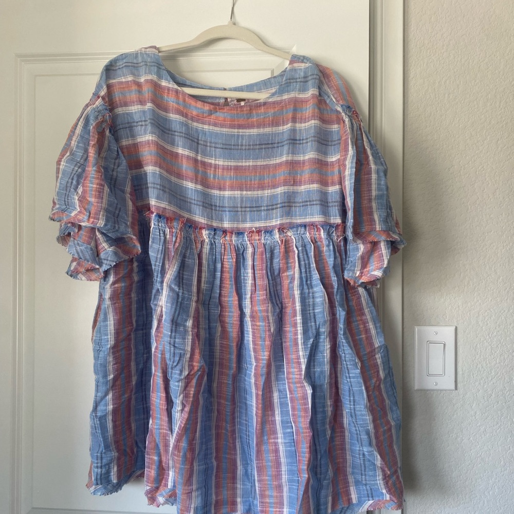 Free People Striped Bell Sleeve Dress